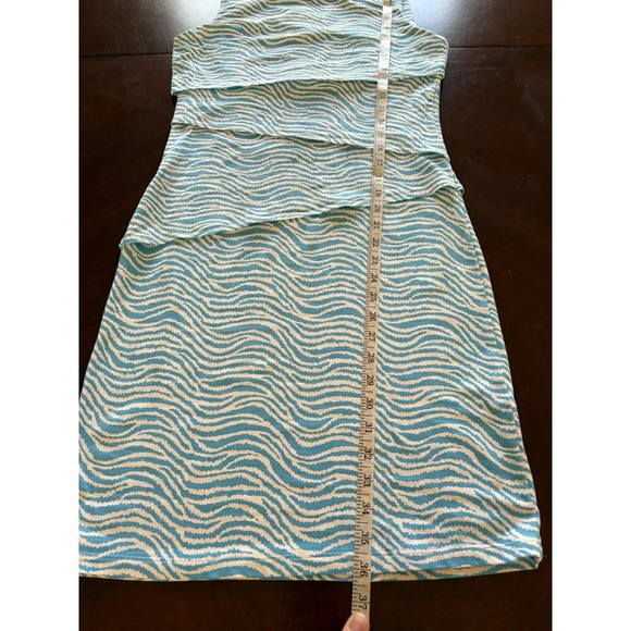 J. Mclauglin Blue Animal Print Sleeveless Catalina Cloth Tiered Dress Size XS - Picture 10 of 11